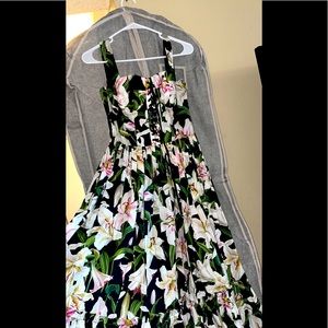 Dolce and gabana black flair dress corset style